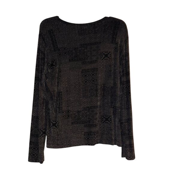 Chico's Travelers 2/L Geometric Print Long Sleeved Top - Picture 3 of 5